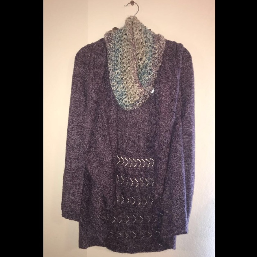 Purple Boutique Style Flowy Cardigan